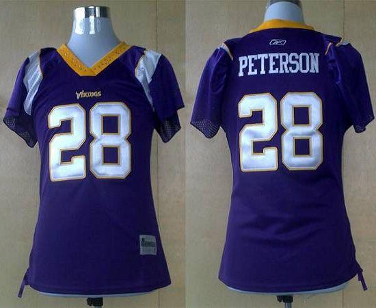 Vikings #28 Adrian Peterson Purple Women's Field Flirt Stitched NFL Jersey